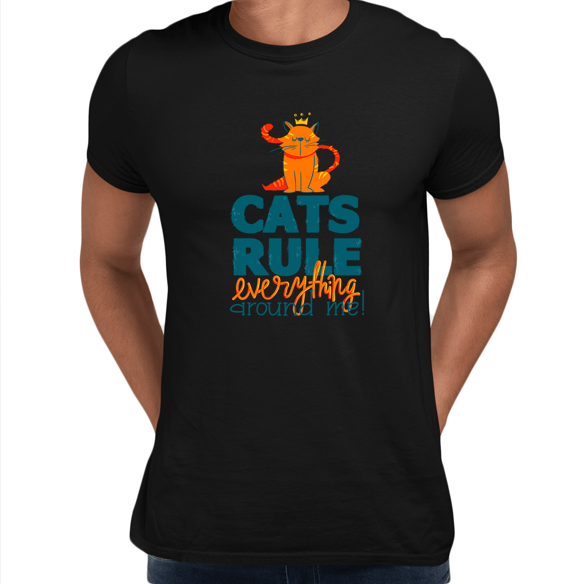 Cats Rule Everything Around Me - T-shirts For The Crazy Cat Ladies or Men - Kuzi Tees