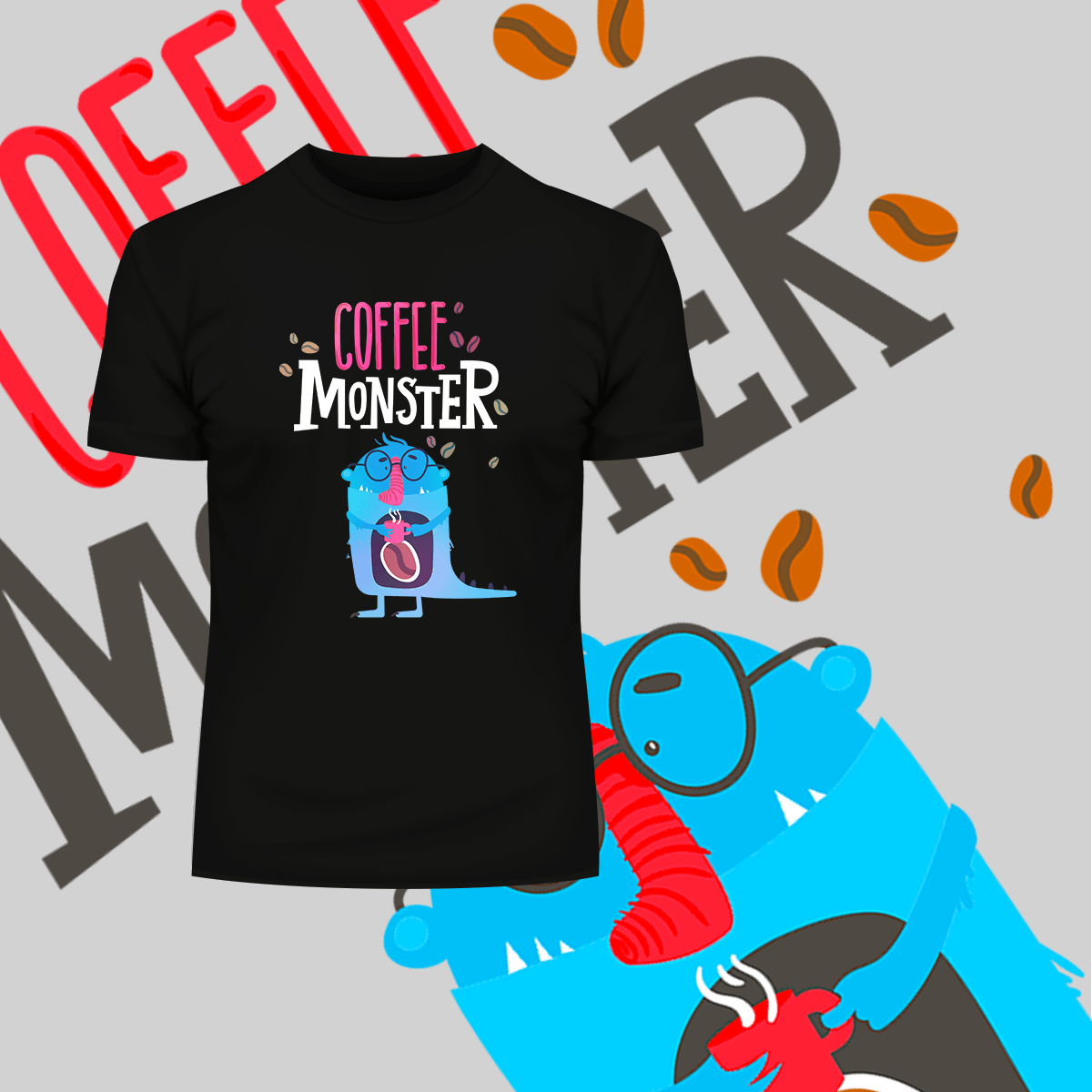 Coffee Monster T-shirts for Caffeine Freaks With An Attitude - Kuzi Tees