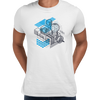Isometric Elements Shapes Unique Crew Neck White T-Shirt Design - Kuzi Tees