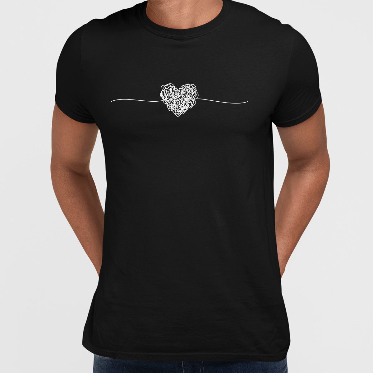 Tangled way to the heart - hand drawn scribble Valentines T-shirt edition - Kuzi Tees