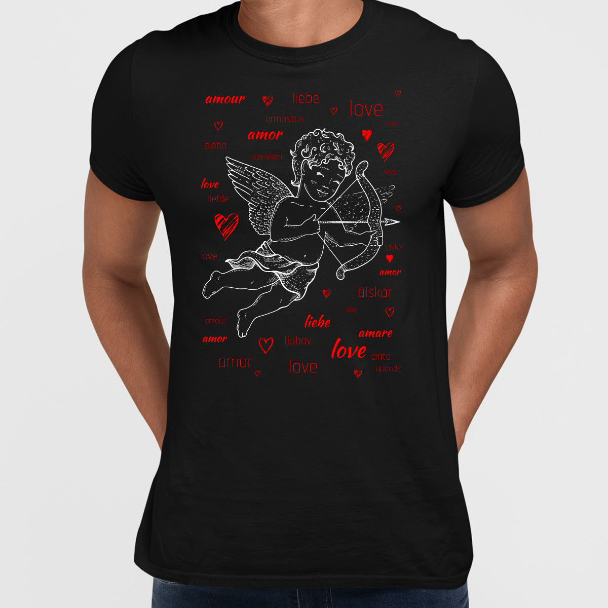 Love angel Amor doing his job - valentine's day T-shirt edition - Kuzi Tees