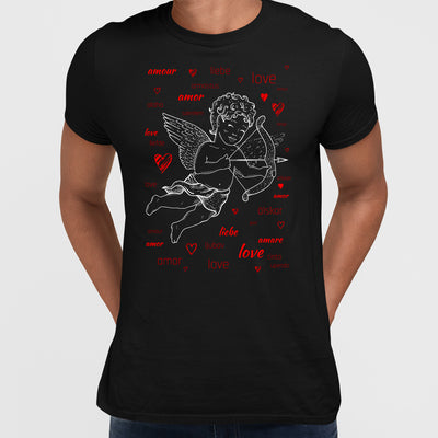 Love angel Amor doing his job - valentine's day T-shirt edition - Kuzi Tees