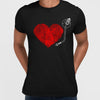 Fingerprint heart love music Valentines unisex T-shirt edition - Kuzi Tees