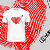 Fingerprint heart love music Valentines unisex T-shirt edition - Kuzi Tees