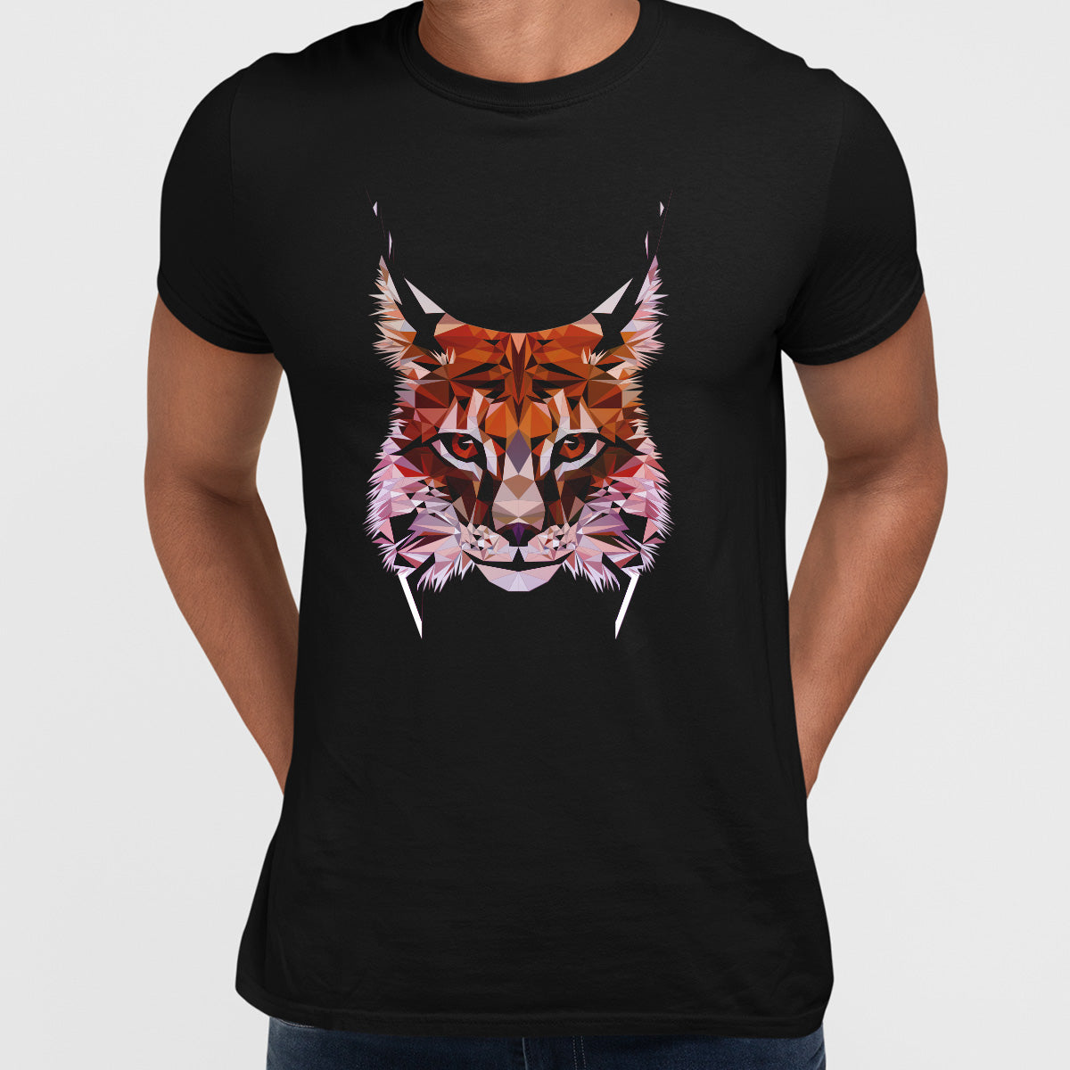 Low Poly Triangular Lynx Head Polygonal Trendy Style - Kuzi Tees