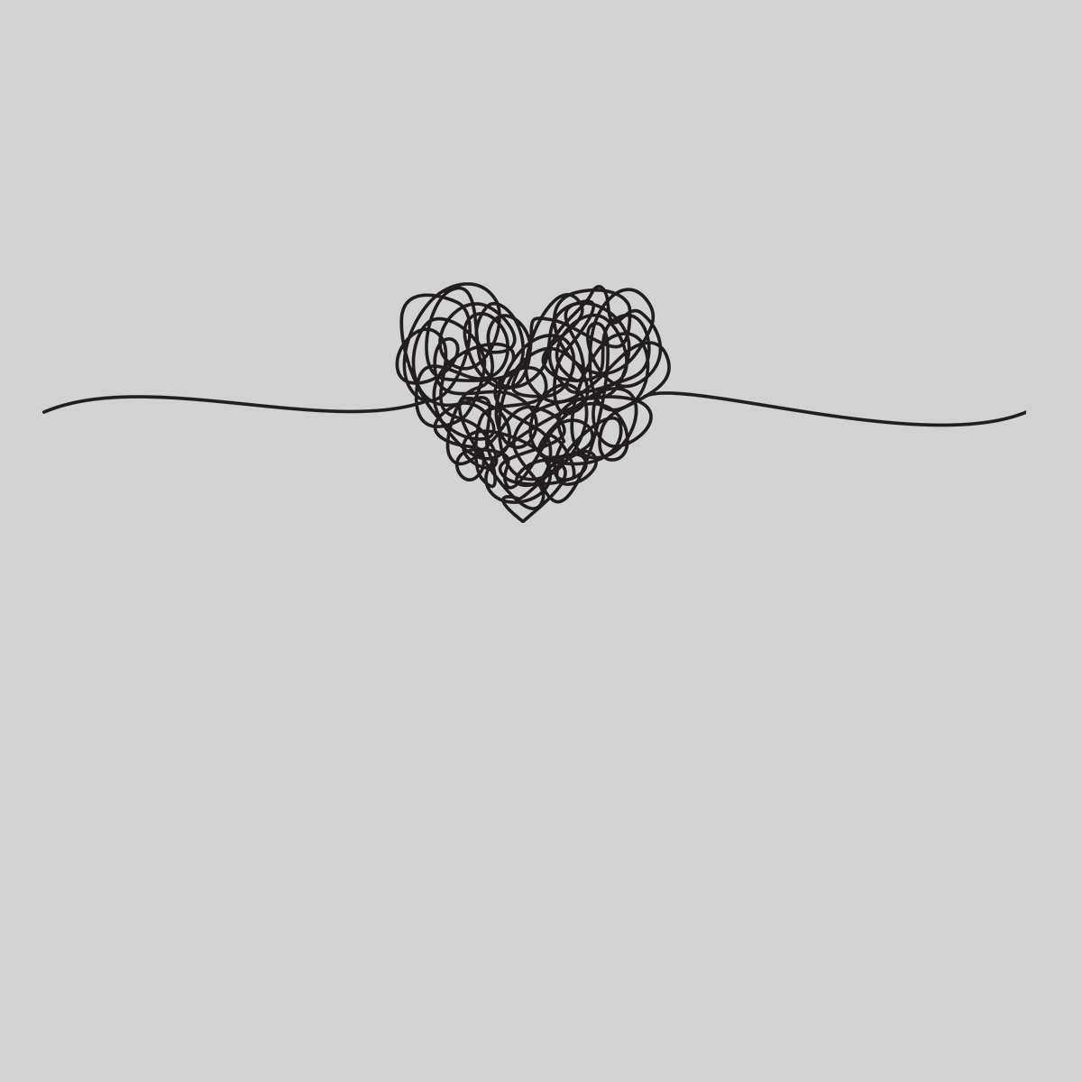 Tangled way to the heart - hand drawn scribble Valentines T-shirt edition - Kuzi Tees