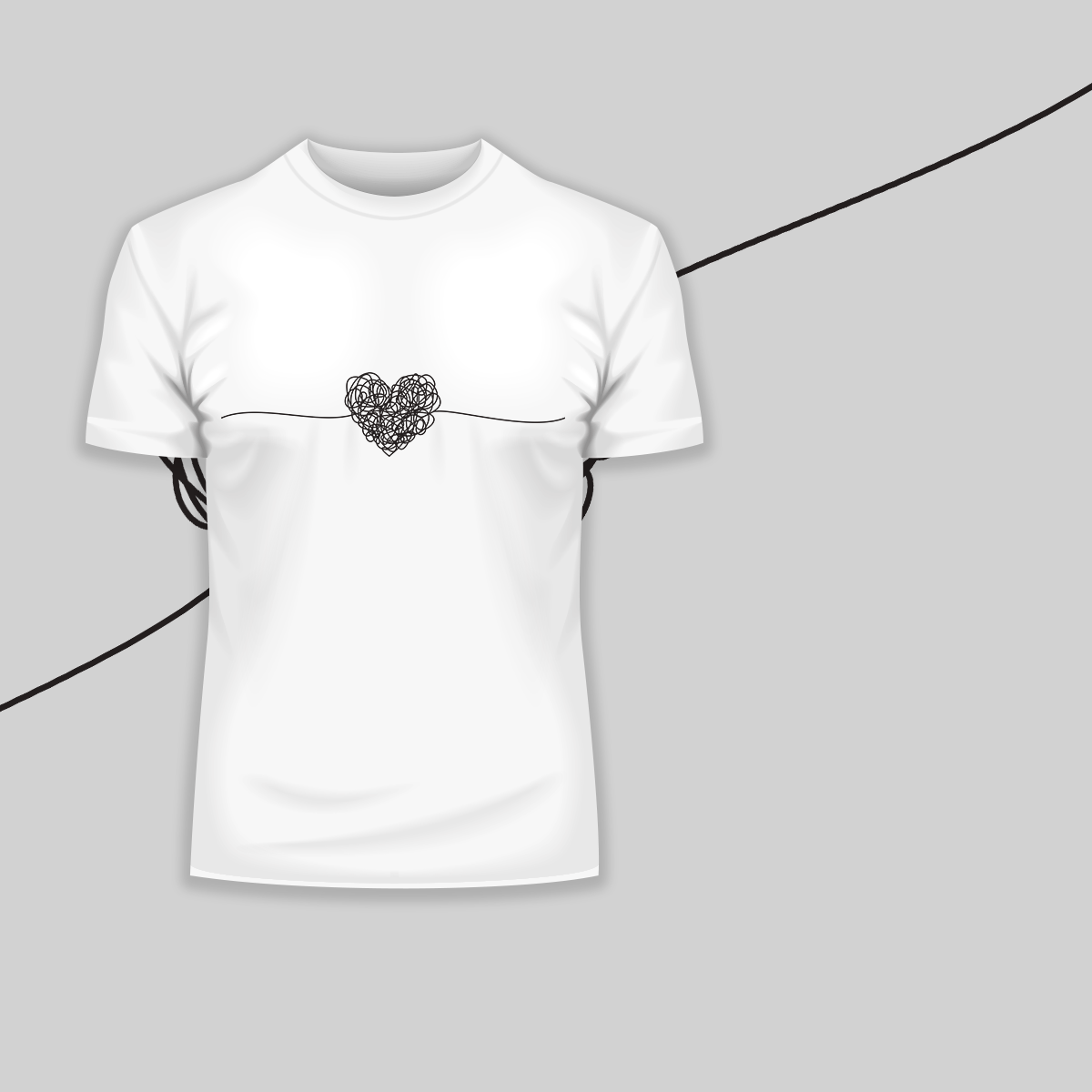 Tangled way to the heart - hand drawn scribble Valentines T-shirt edition - Kuzi Tees