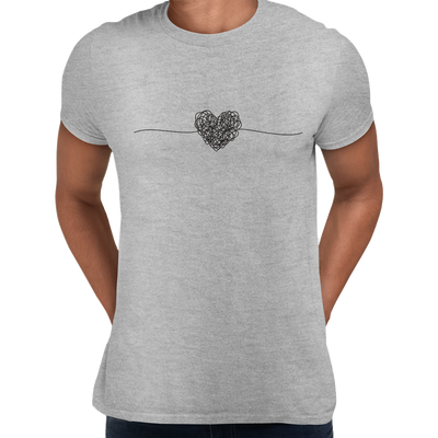 Tangled way to the heart - hand drawn scribble Valentines T-shirt edition - Kuzi Tees
