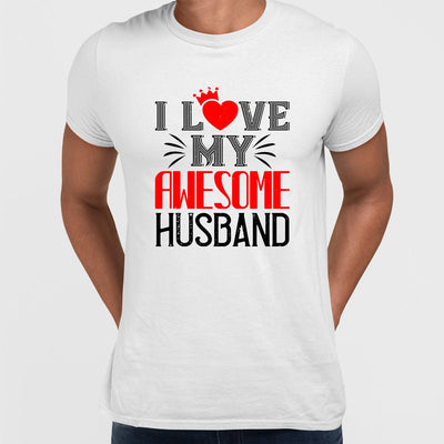 I love my awesome husband - valentine's day T-shirt edition - Kuzi Tees