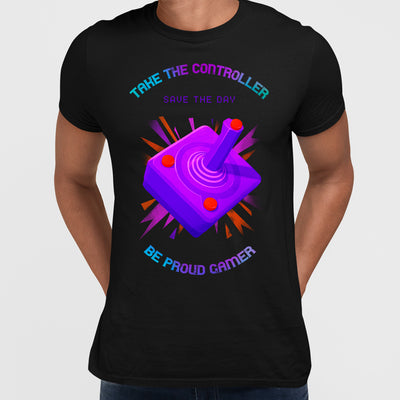 Take the controller Save the day Be proud gamer Old Fashioned Computer Gaming - Kuzi Tees