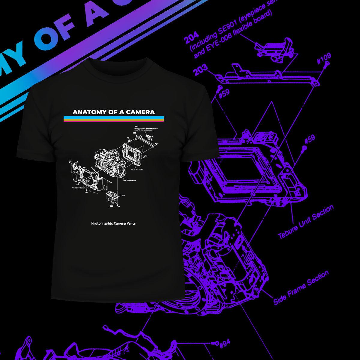 Anatomy of a camera Retro optic camera - Old Fashioned Computer Gaming Character - Kuzi Tees