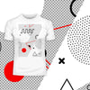 Retro Nemphis Geometric Shape Elements Red & Black Abstract T-shirt - Kuzi Tees