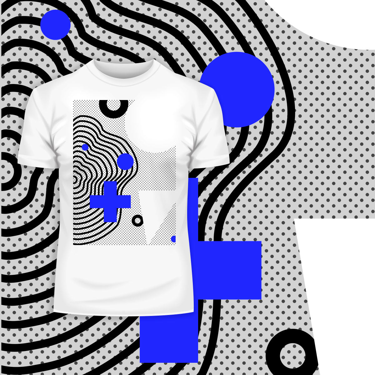 Retro Colourful Trend Neo Memphis Geometric pattern t-shirt - Kuzi Tees