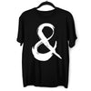 Abstract Ampersand Sign Black & White Unique Brush Stroke Art T-shirt - Kuzi Tees