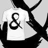 Abstract Ampersand Sign Black & White Unique Brush Stroke Art T-shirt - Kuzi Tees