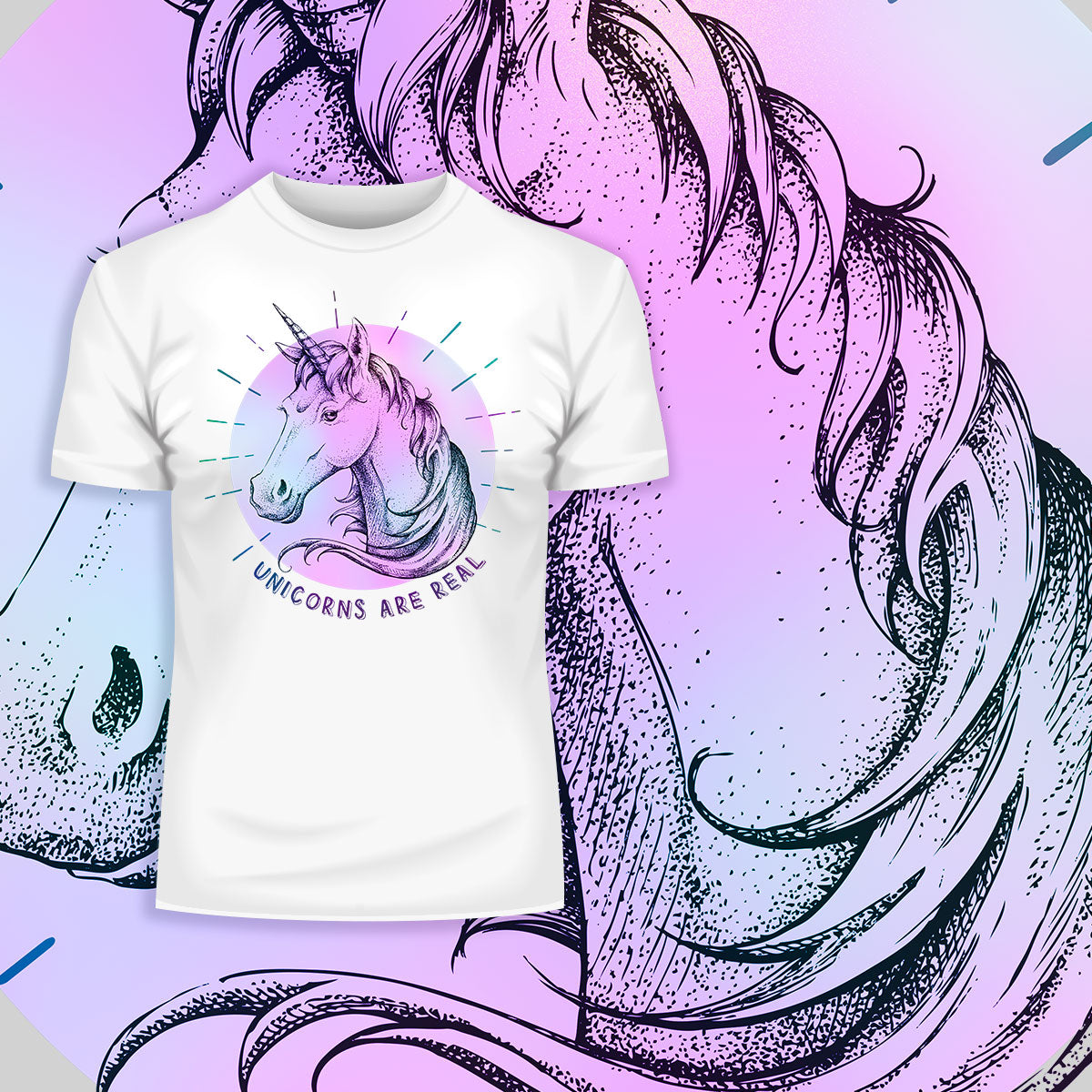 Unicorns Are Real Trending Unisex Black White & Grey T-shirt - Kuzi Tees