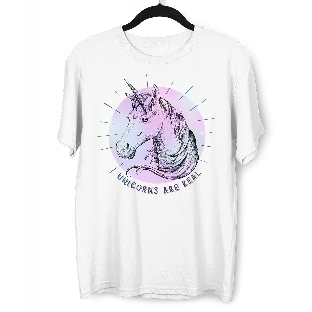 Unicorns Are Real Trending Unisex Black White & Grey T-shirt - Kuzi Tees