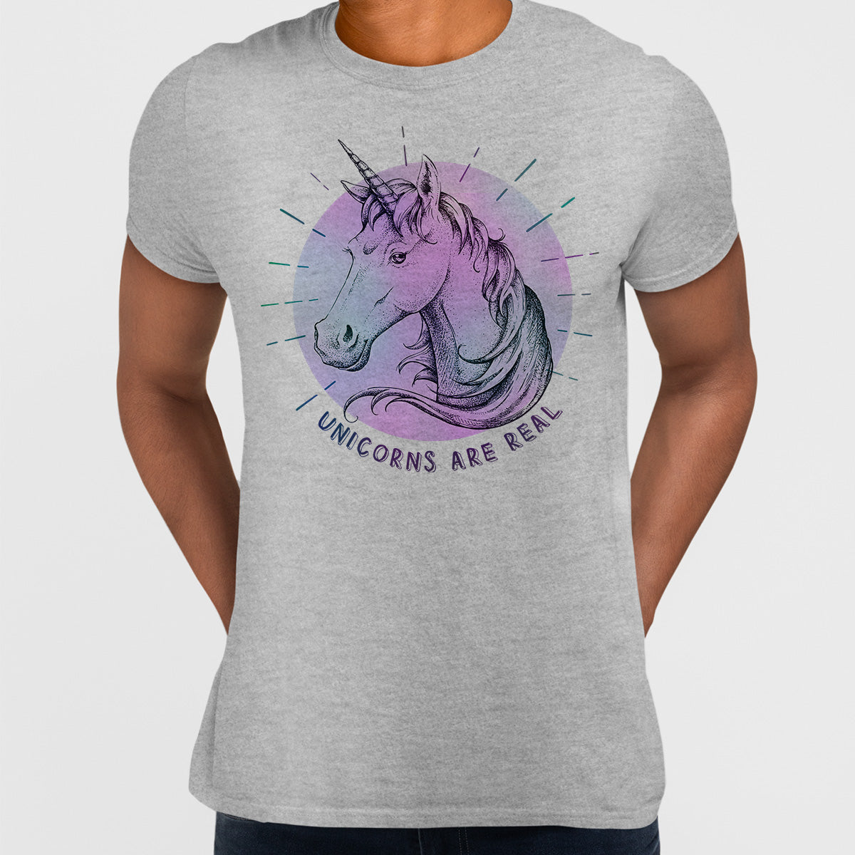Unicorns Are Real Trending Unisex Black White & Grey T-shirt - Kuzi Tees