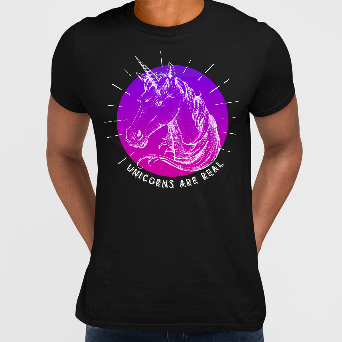 Unicorns Are Real Trending Unisex Black White & Grey T-shirt - Kuzi Tees