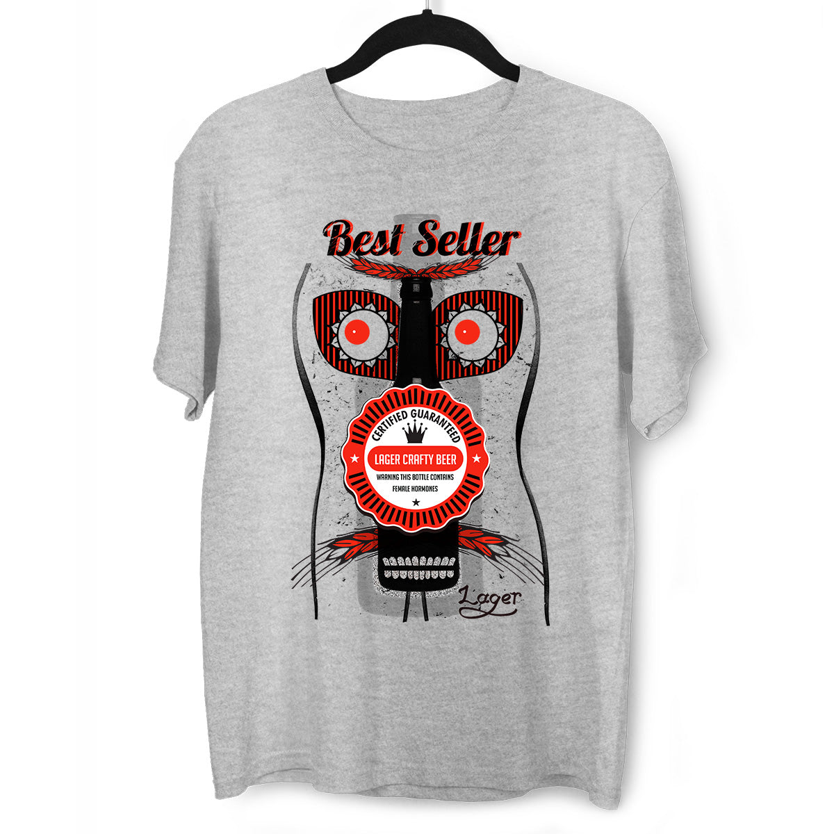 Lager Crafty Beer - Best Seller Contains Female Hormones Funny Abstract Tee - Kuzi Tees