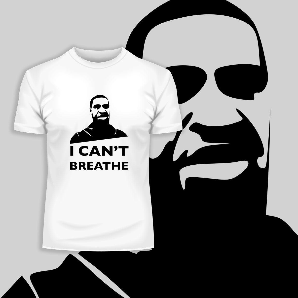 Black Lives Matter I Can Not Breathe Black, White & Grey T-Shirt - Kuzi Tees