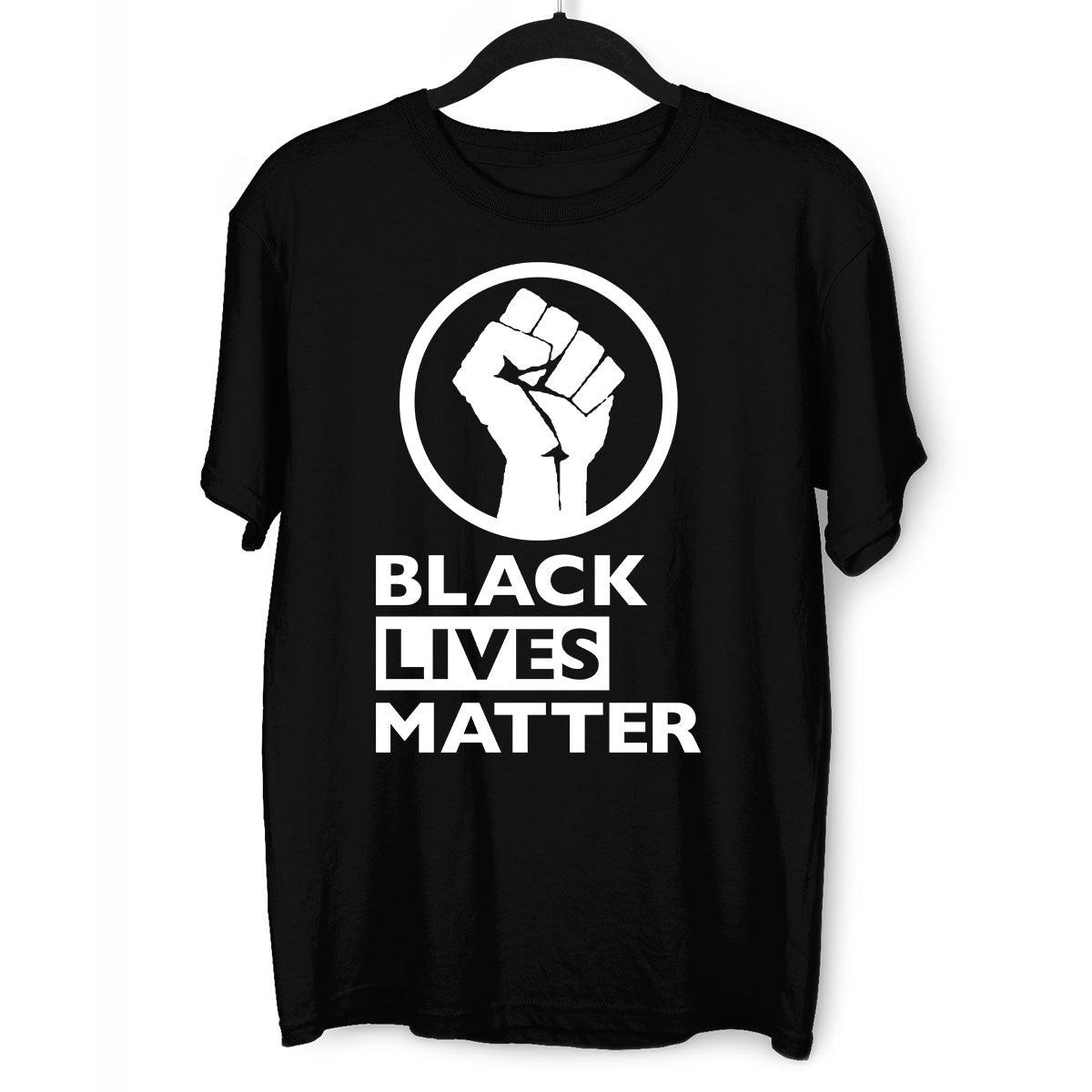 Black Lives Matter Logo Black, White & Grey T-Shirt - Kuzi Tees