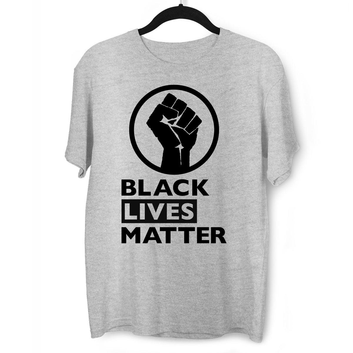 Black Lives Matter Logo Black, White & Grey T-Shirt - Kuzi Tees
