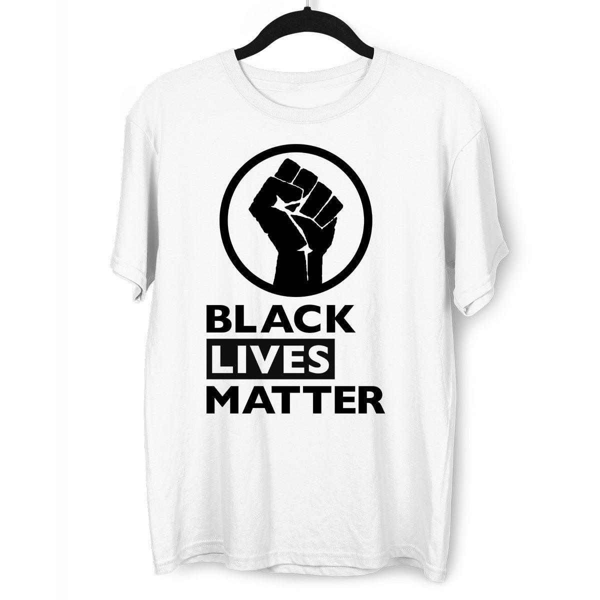 Black Lives Matter Logo Black, White & Grey T-Shirt - Kuzi Tees