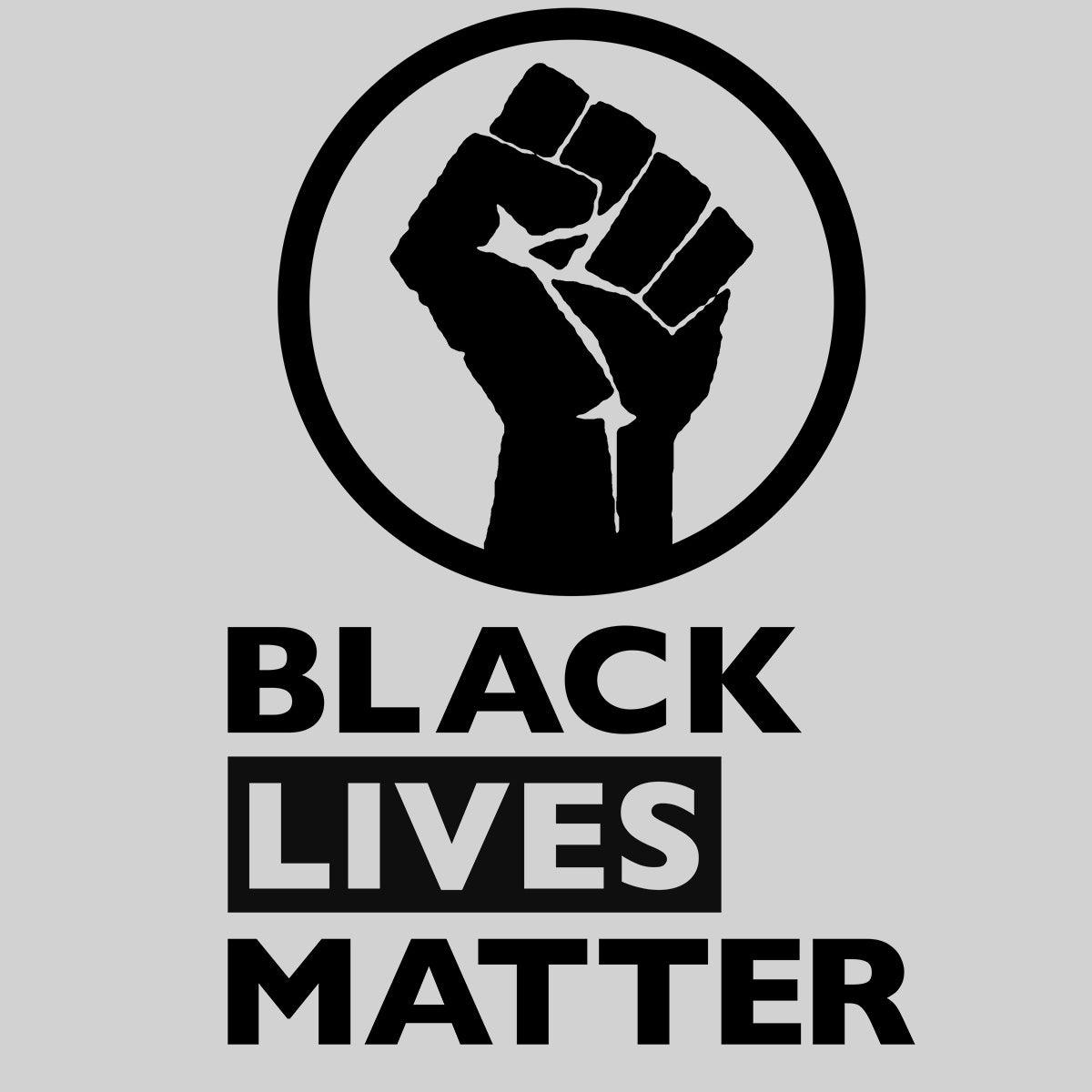 Black Lives Matter Logo Black, White & Grey T-Shirt - Kuzi Tees