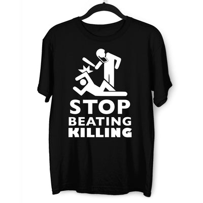 Stop beating killing Black lives matter Black, White & Grey T-Shirt - Kuzi Tees