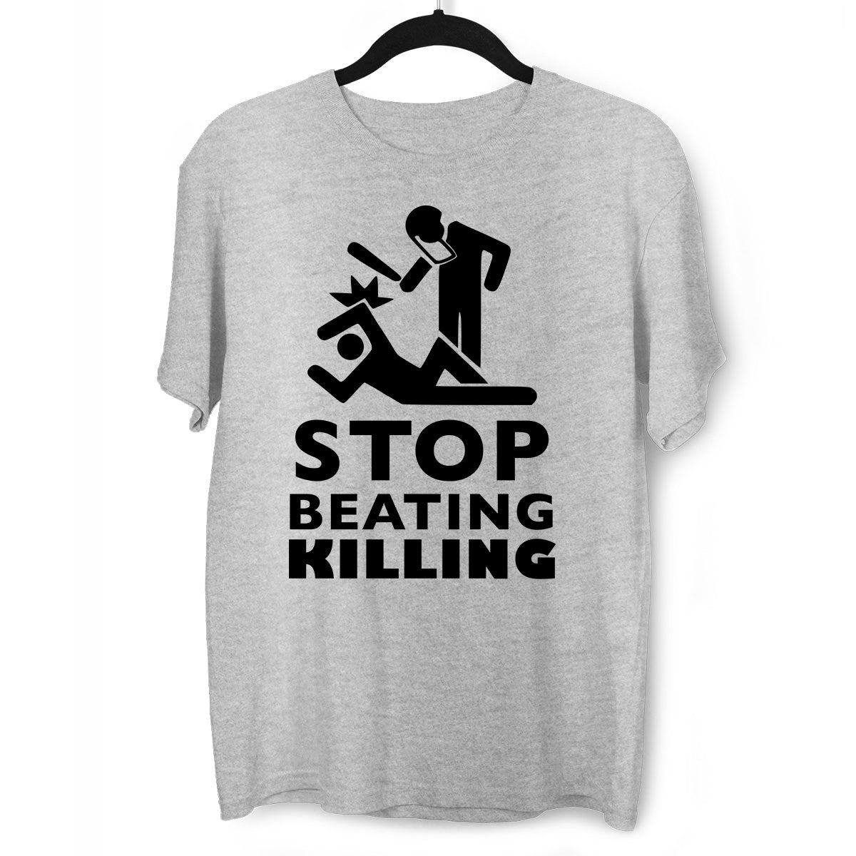 Stop beating killing Black lives matter Black, White & Grey T-Shirt - Kuzi Tees