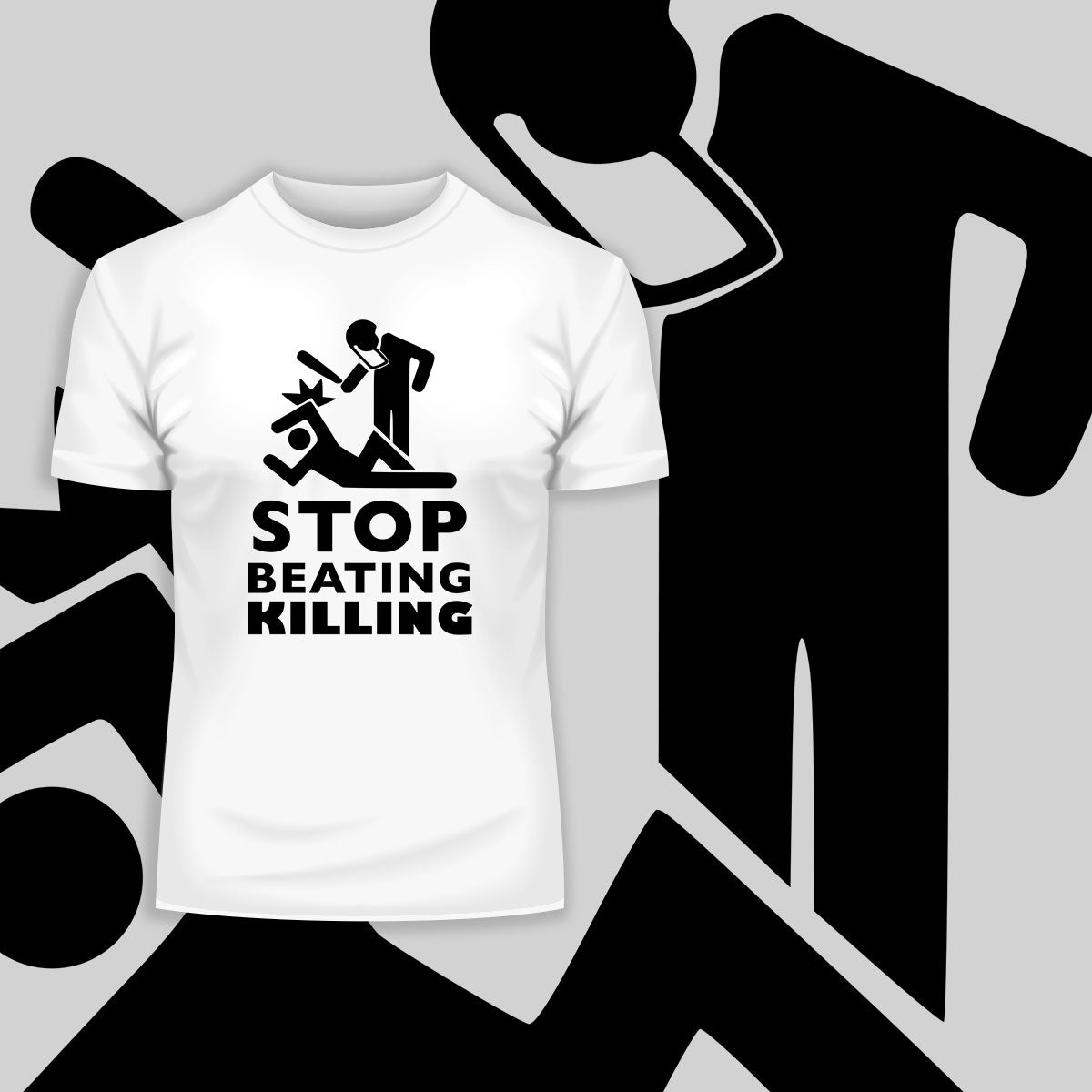 Stop beating killing Black lives matter Black, White & Grey T-Shirt - Kuzi Tees