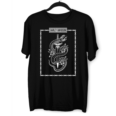 Harley Davidson Snake Highway Motorcycle Road Trip Crew Neck T-shirt - Kuzi Tees