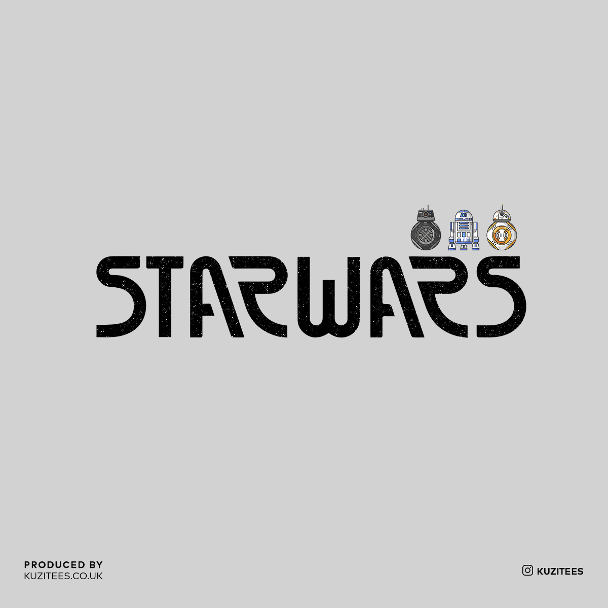 StarWars Droids Crew Neck T-Shirt R2D2 BB8 BB9E - Kuzi Tees