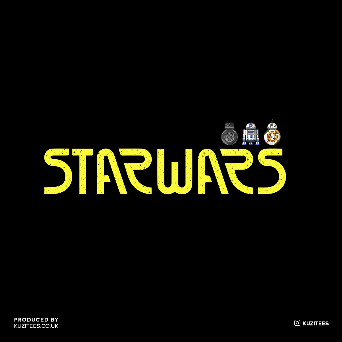 StarWars Droids Crew Neck T-Shirt R2D2 BB8 BB9E - Kuzi Tees