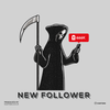 New Social Media Follower Death From a Scythe Crew Neck T-Shirt - Kuzi Tees
