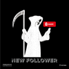 New Social Media Follower Death From a Scythe Crew Neck T-Shirt - Kuzi Tees