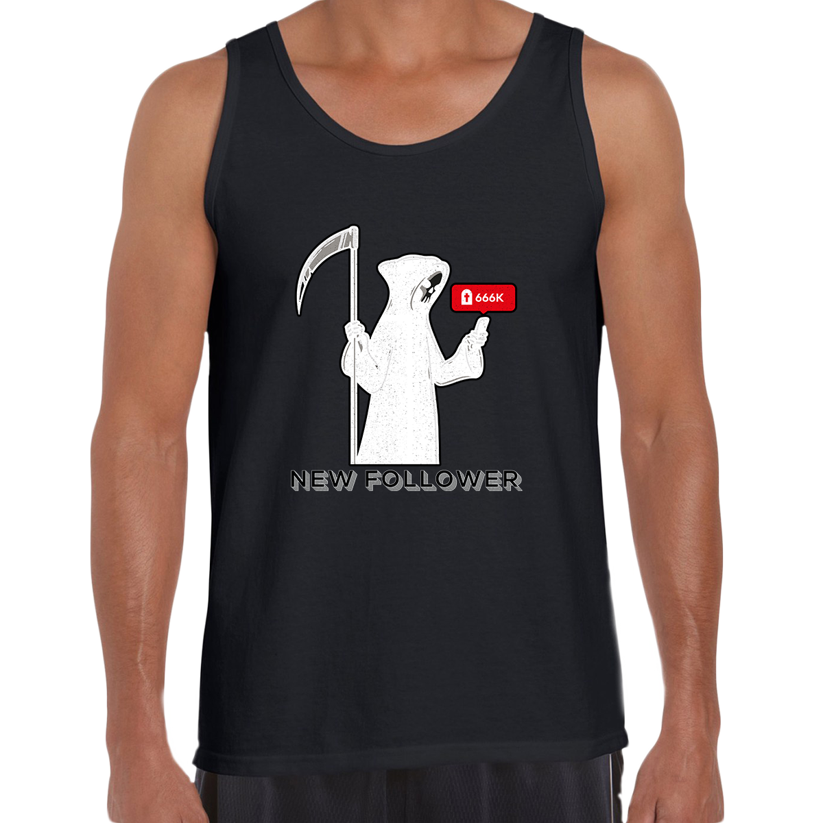 New Social Media Follower Death From a Scythe Crew Neck T-Shirt - Kuzi Tees