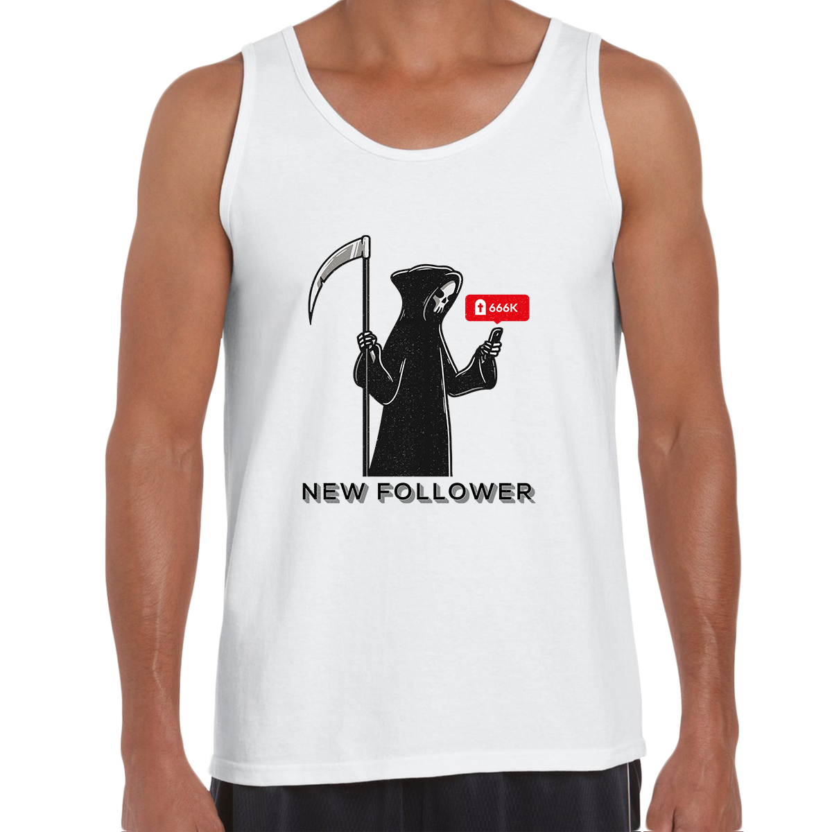 New Social Media Follower Death From a Scythe Crew Neck T-Shirt - Kuzi Tees