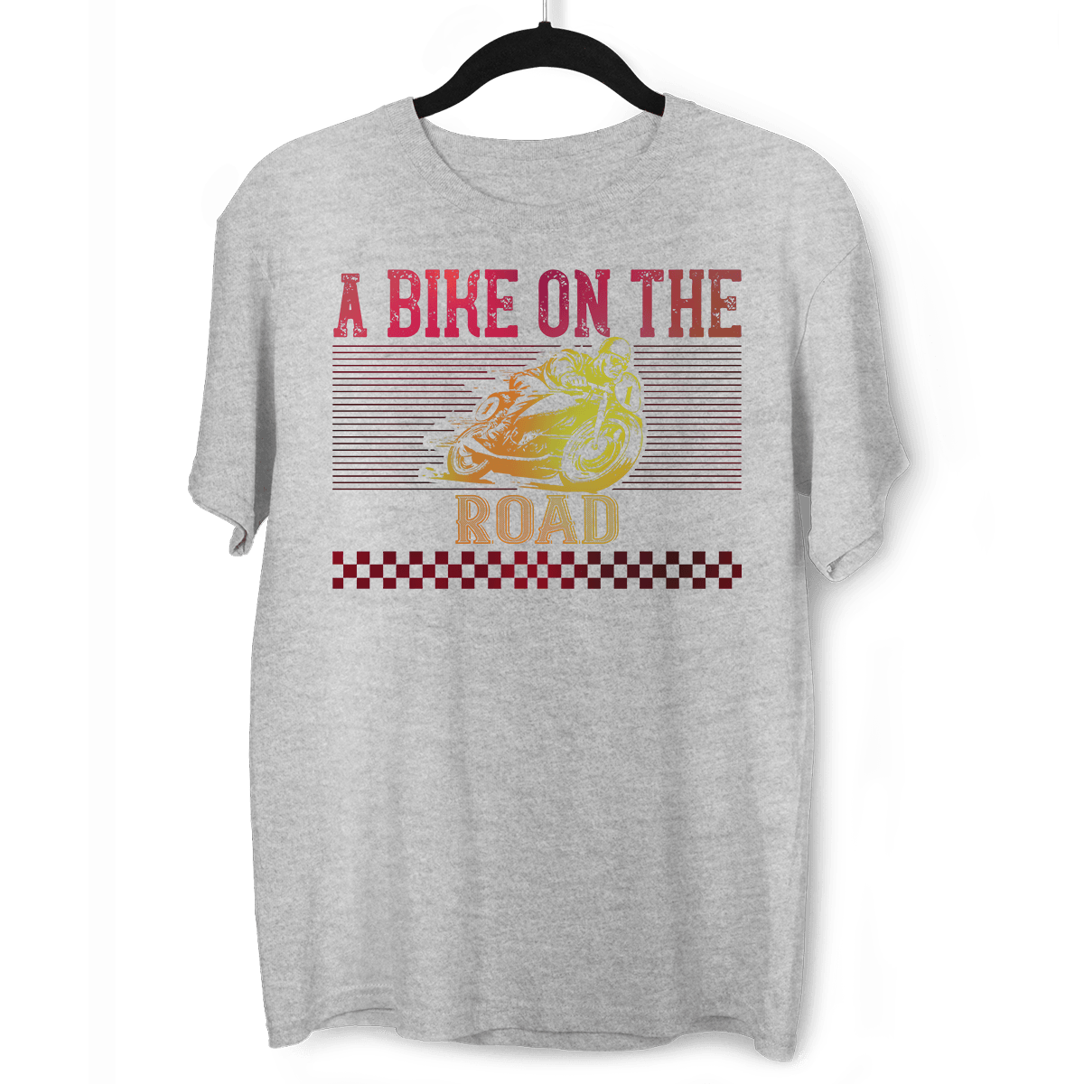 A Bike On The Road Crew Neck T-Shirt For Biking Minds - Kuzi Tees
