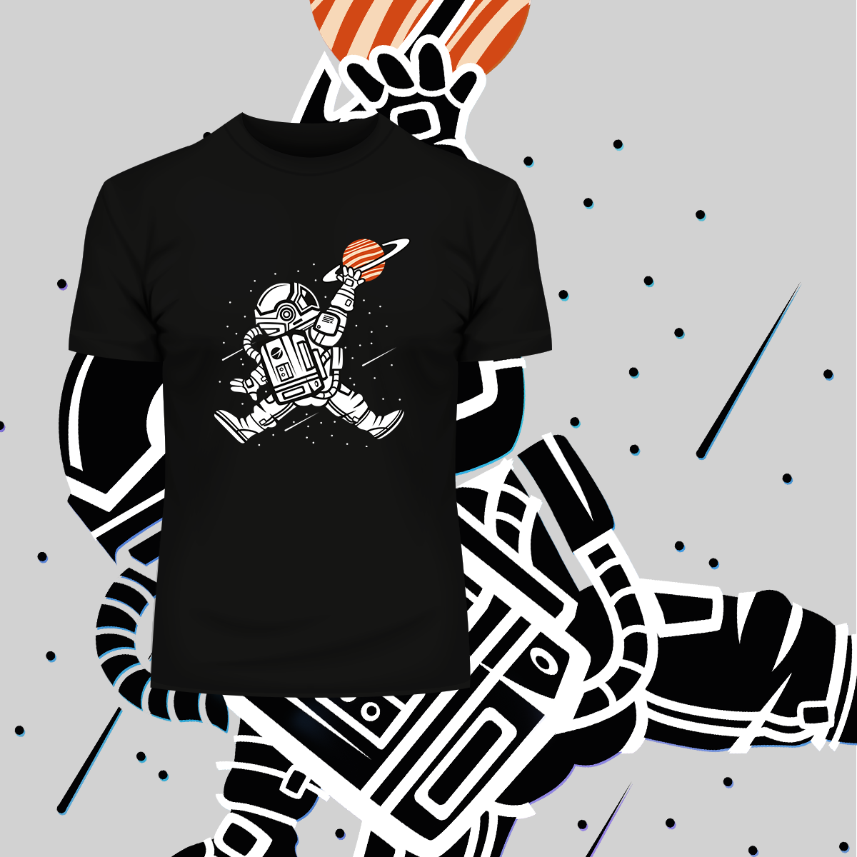 Space Jump Amazing Retro Vintage Crew Neck T-shirt & Tank Top - Kuzi Tees