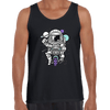 Astronaut on the bike in the Space Amazing Retro Vintage Crew Neck T-shirt & Tank Top - Kuzi Tees