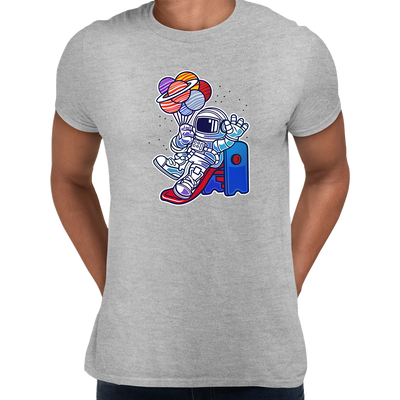 Space Astronaut On Slider Retro T-Shirt Amazing Vintage Crew Neck T-shirt & Tank Top - Kuzi Tees