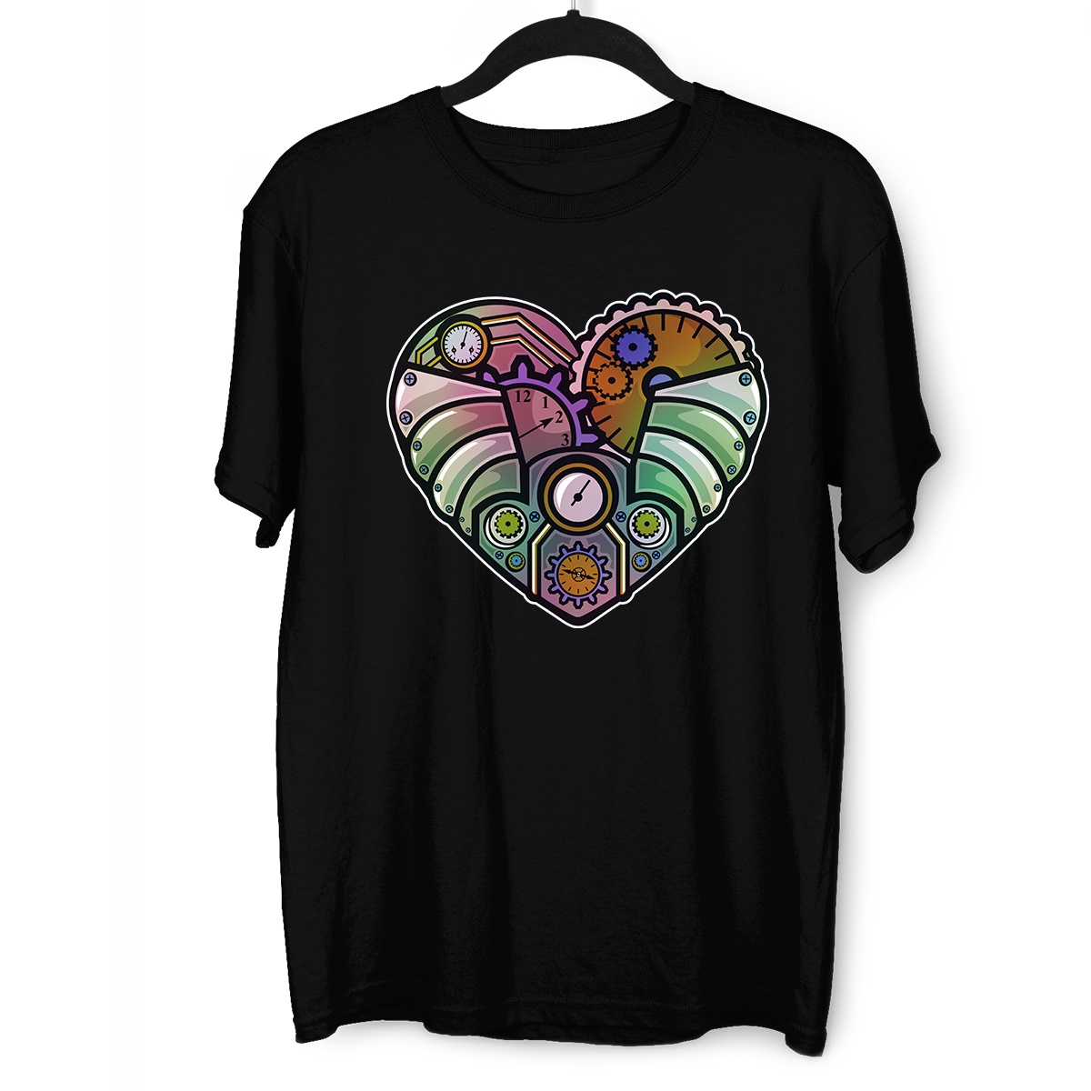 Steampunk Heart Crew Neck T-shirt & Tank Top - Kuzi Tees