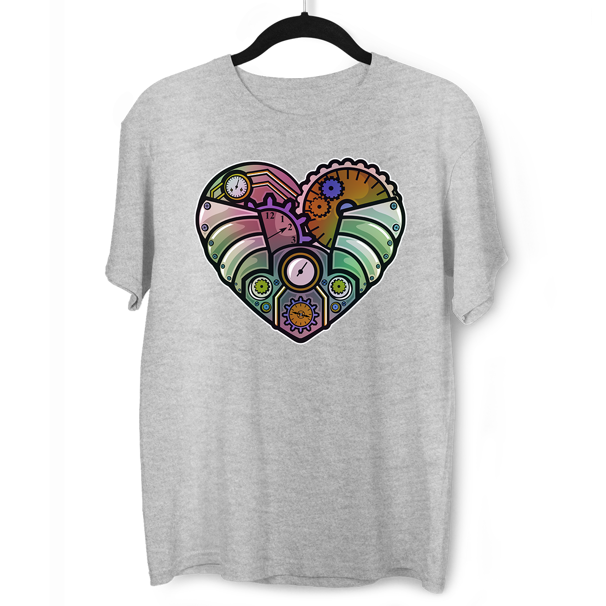 Steampunk Heart Crew Neck T-shirt & Tank Top - Kuzi Tees