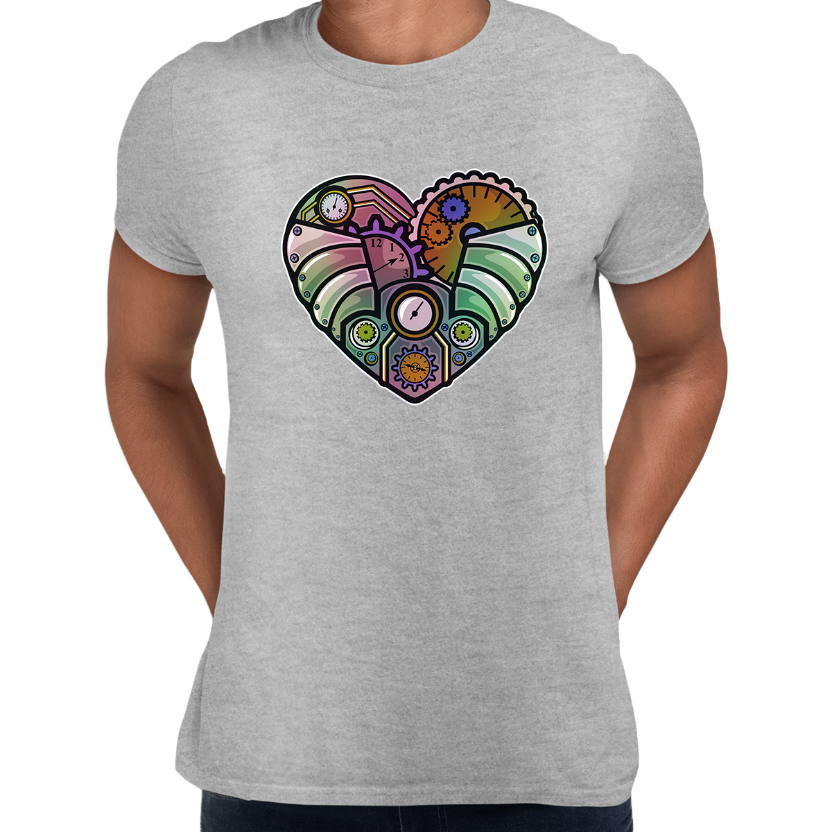 Steampunk Heart Crew Neck T-shirt & Tank Top - Kuzi Tees
