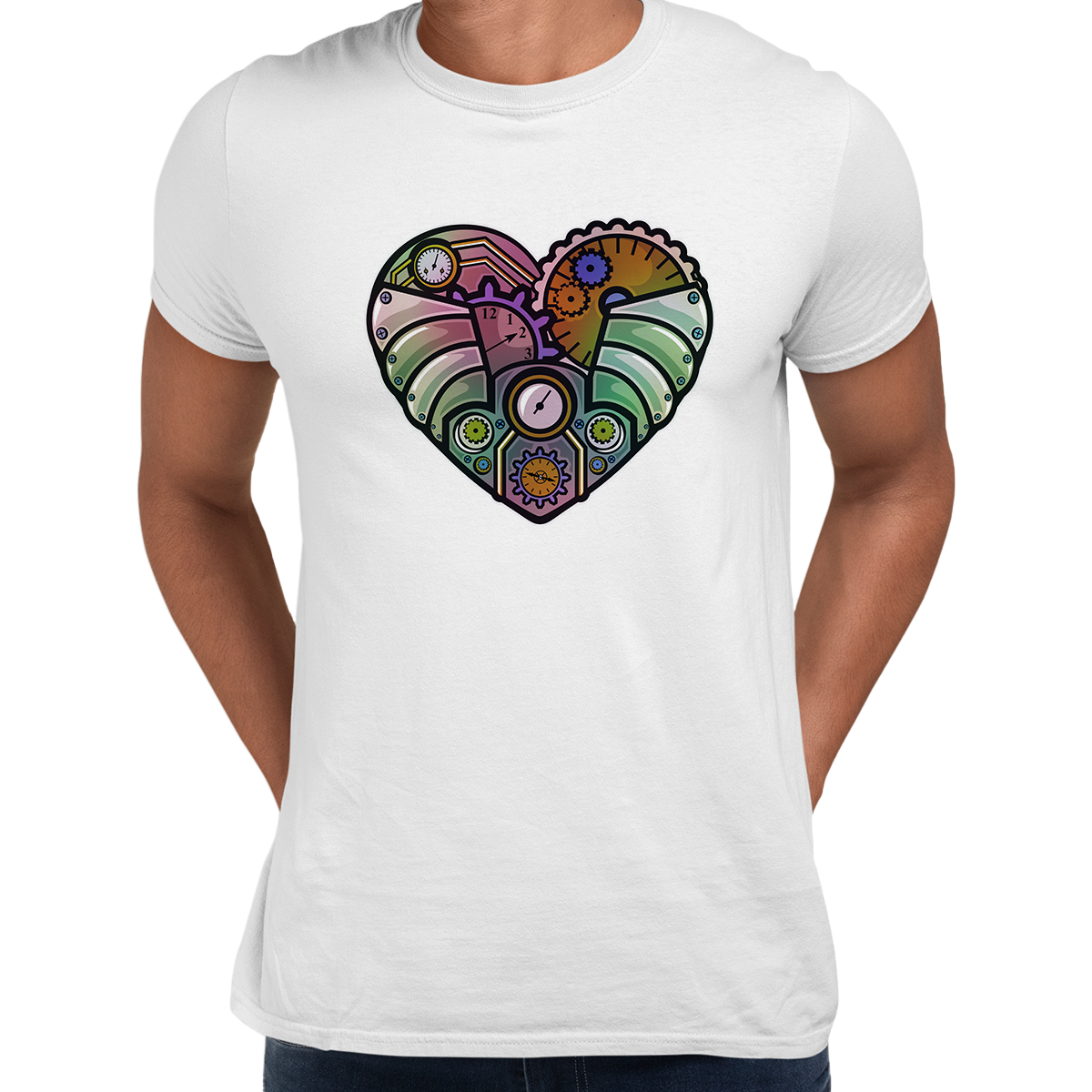 Steampunk Heart Crew Neck T-shirt & Tank Top - Kuzi Tees