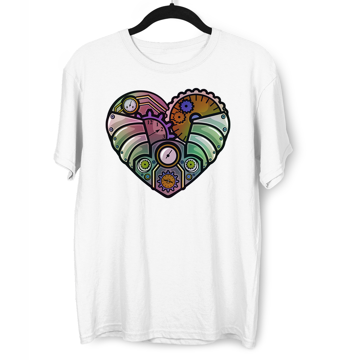 Steampunk Heart Crew Neck T-shirt & Tank Top - Kuzi Tees