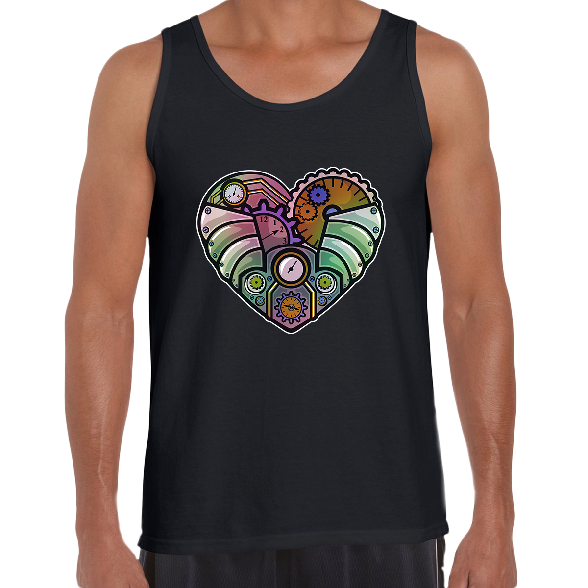 Steampunk Heart Crew Neck T-shirt & Tank Top - Kuzi Tees