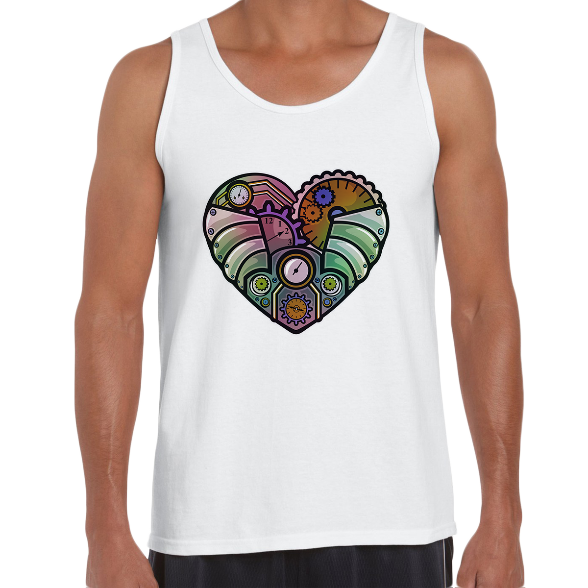 Steampunk Heart Crew Neck T-shirt & Tank Top - Kuzi Tees